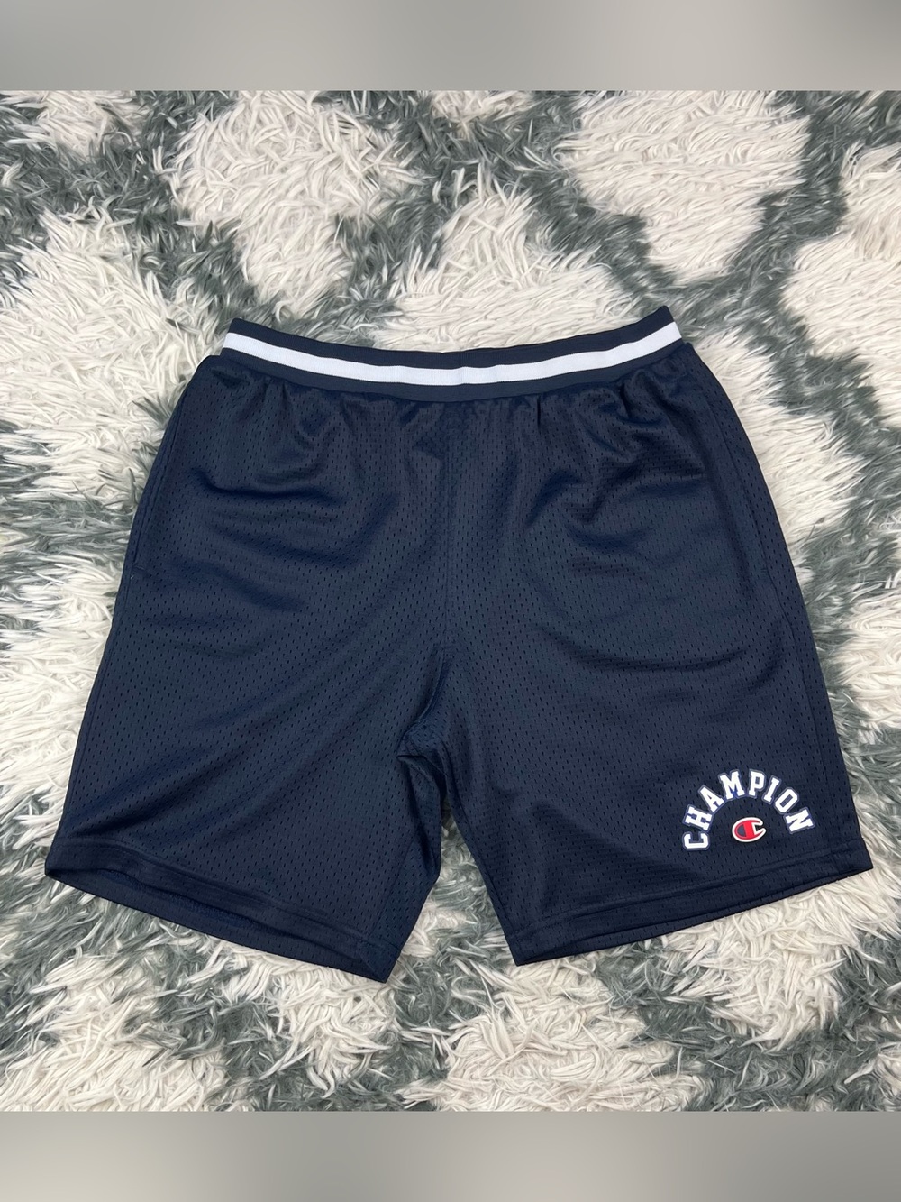 Champion Kids Boys Blue Mesh Athletic Shorts Size Large 14/16